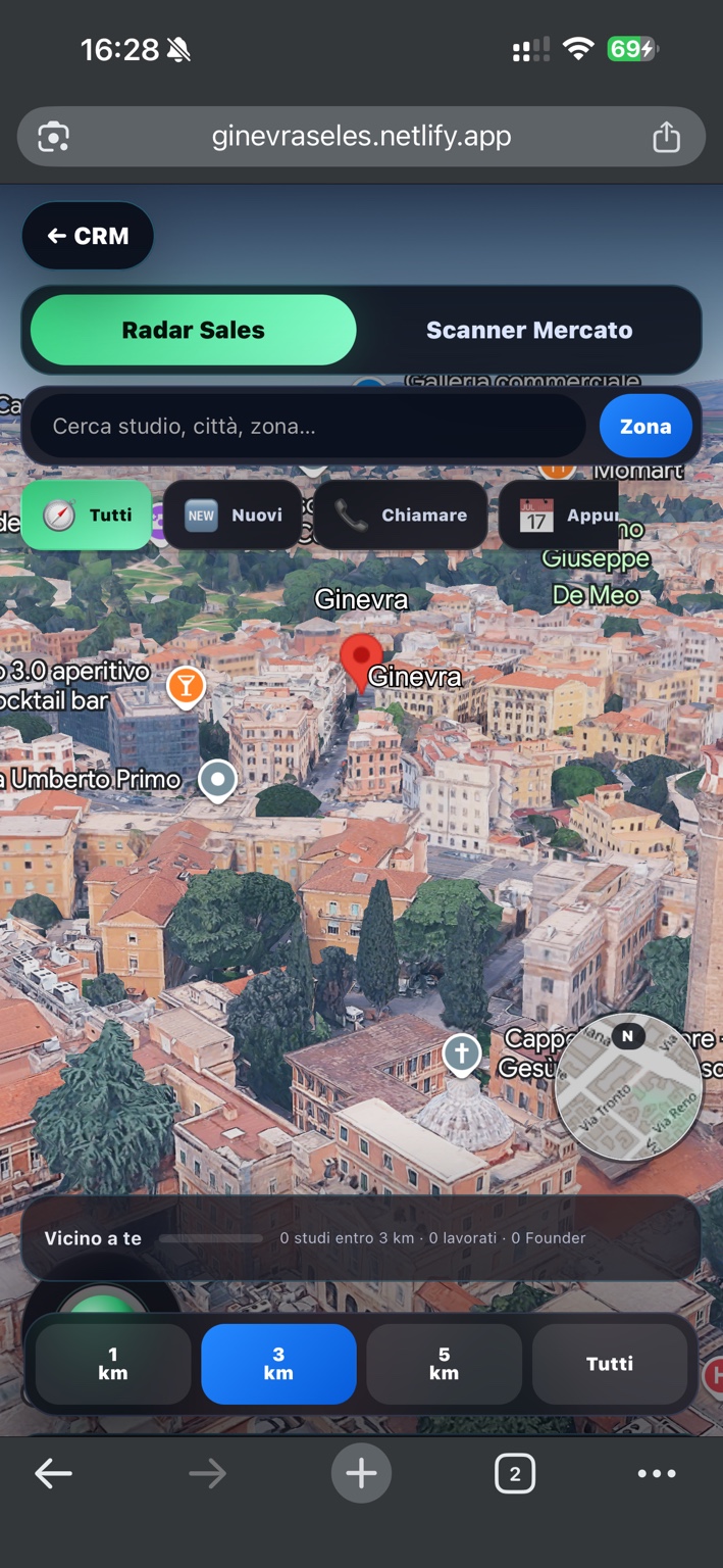 Interfaccia reale del Radar Sales